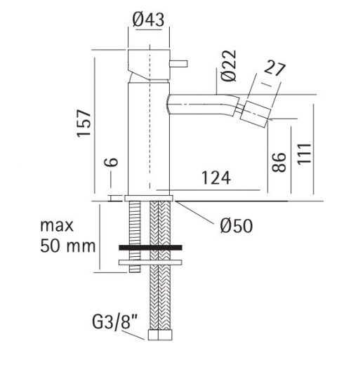 Quadro 1235 bidet faucet with movable spout - Image 4