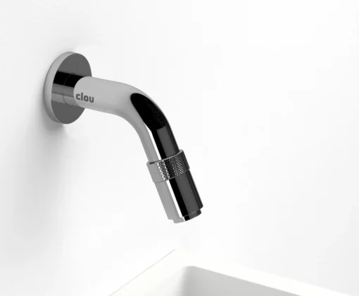 Clou Freddo 11 cold-water tap with short spout, wall mounted, chrome
